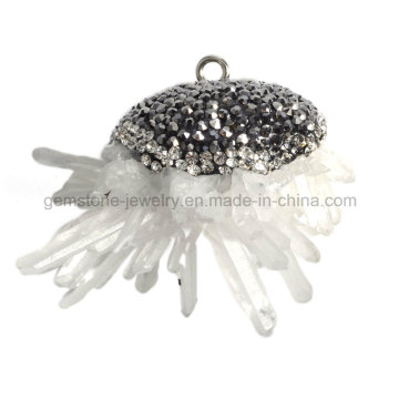 Rock Crystal Drusy Quarz Pendant Point Modeschmuck